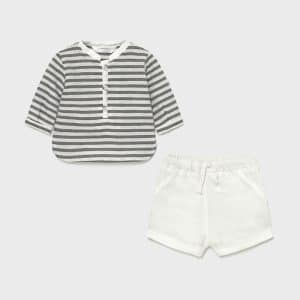 Conjunto pantalón corto y camiseta rayas recién nacido niño Art. 21-01222-010