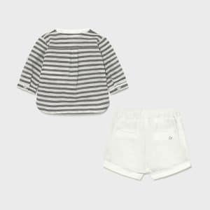 Conjunto pantalón corto y camiseta rayas recién nacido niño Art. 21-01222-010