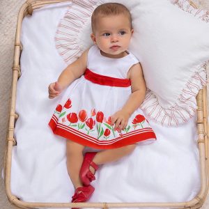 Vestido cenefa recién nacida niña Art. 21-01830-039