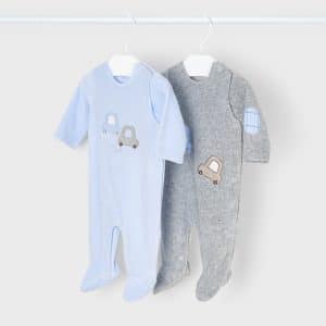Pack 2 pijamas de punto aterciopelado para recién nacido 2627