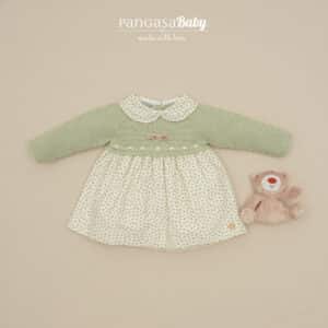 VESTIDO VERDE HOJA FLORES | BABY LEAVES Ref. 1502210 PANGASA BABY