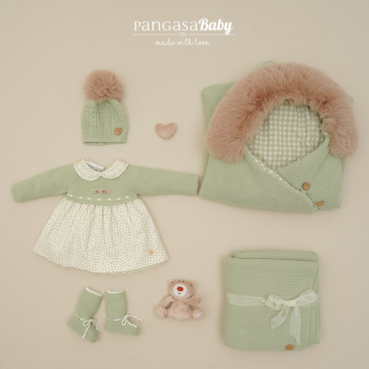 VESTIDO VERDE HOJA FLORES | BABY LEAVES Ref. 1502210 PANGASA BABY - Imagen 2