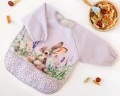 BABERO IMPERMEABLE CON MANGAS CONEJO LAVANDA