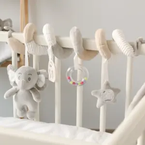 PELUCHE ESPIRAL ELEFANTE GRIS Y BEIGE 35CM